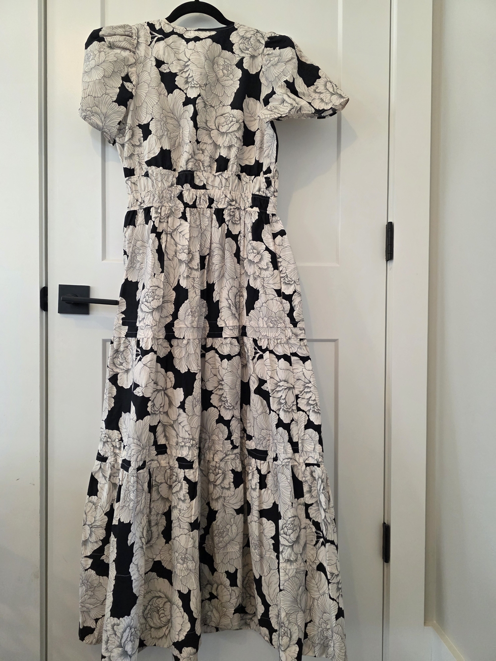 Anthropologie Black & White Floral Maxi Dress - Picture 2 of 6